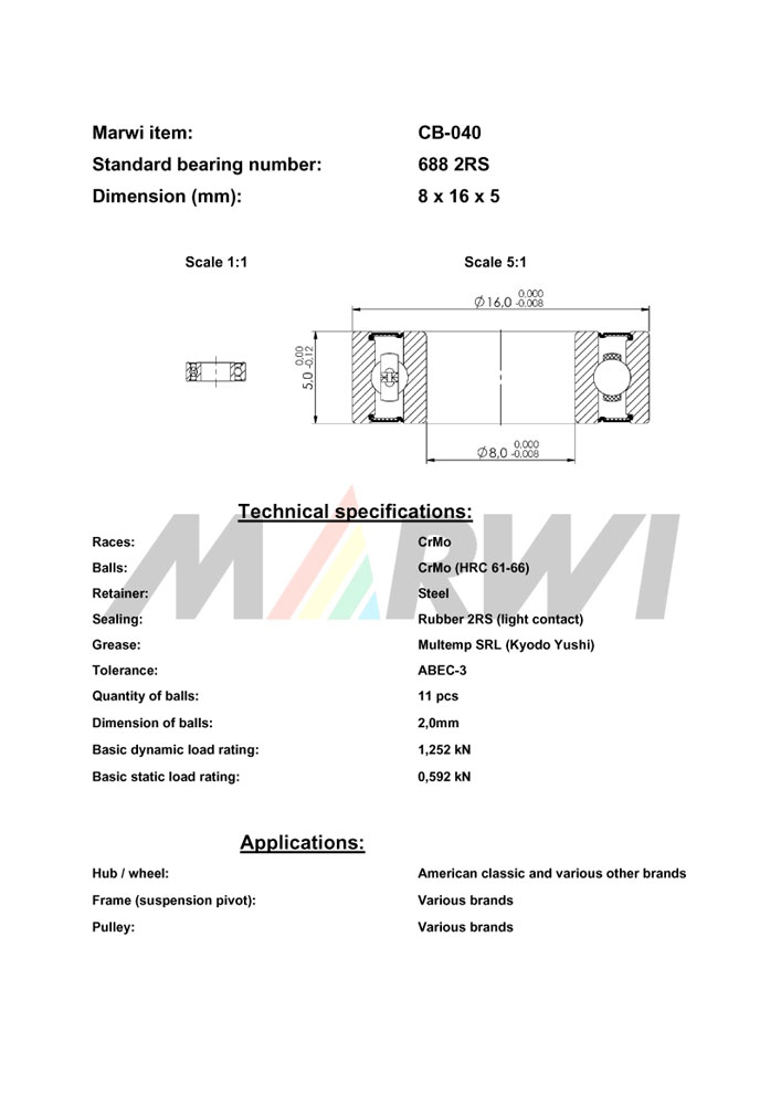 Union Kugellager, CB-040