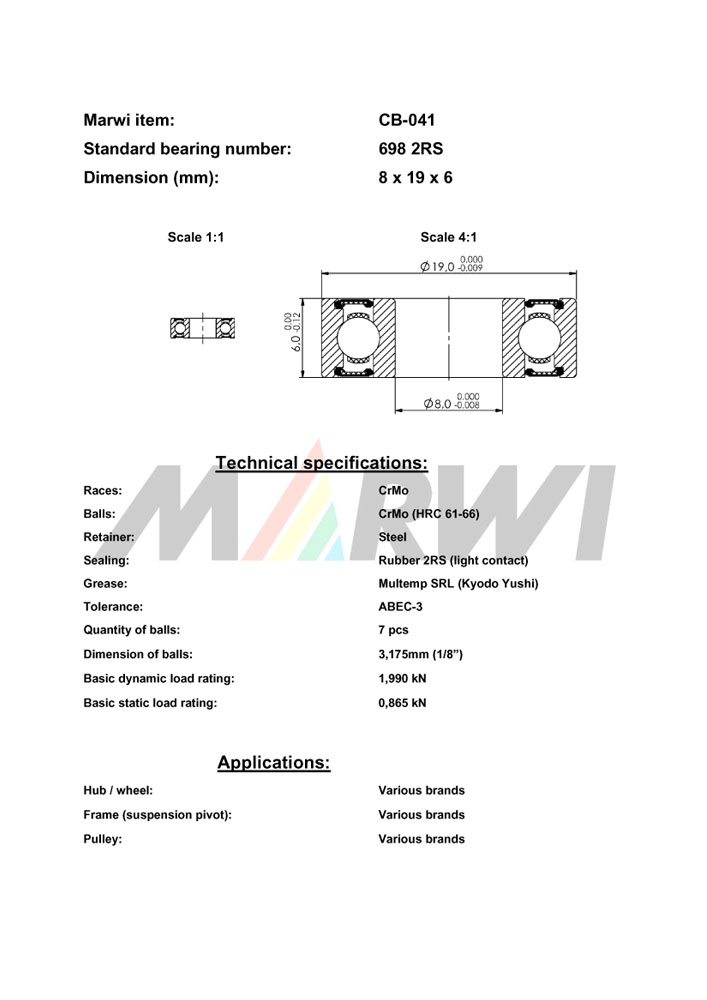 Union Kugellager, CB-041