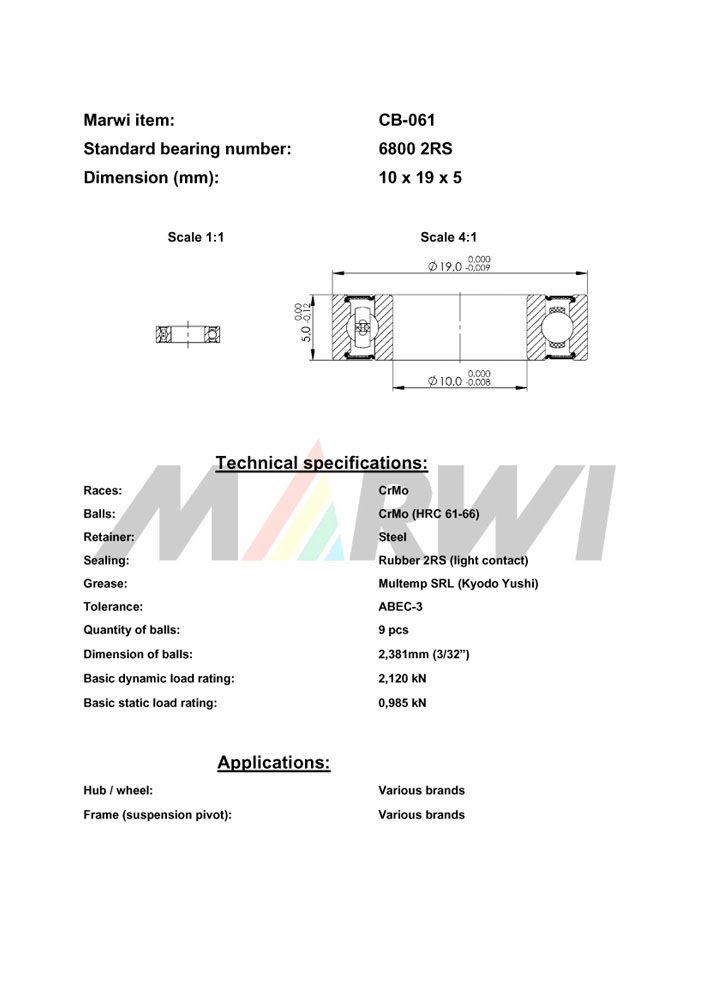 Union Kugellager, CB-061