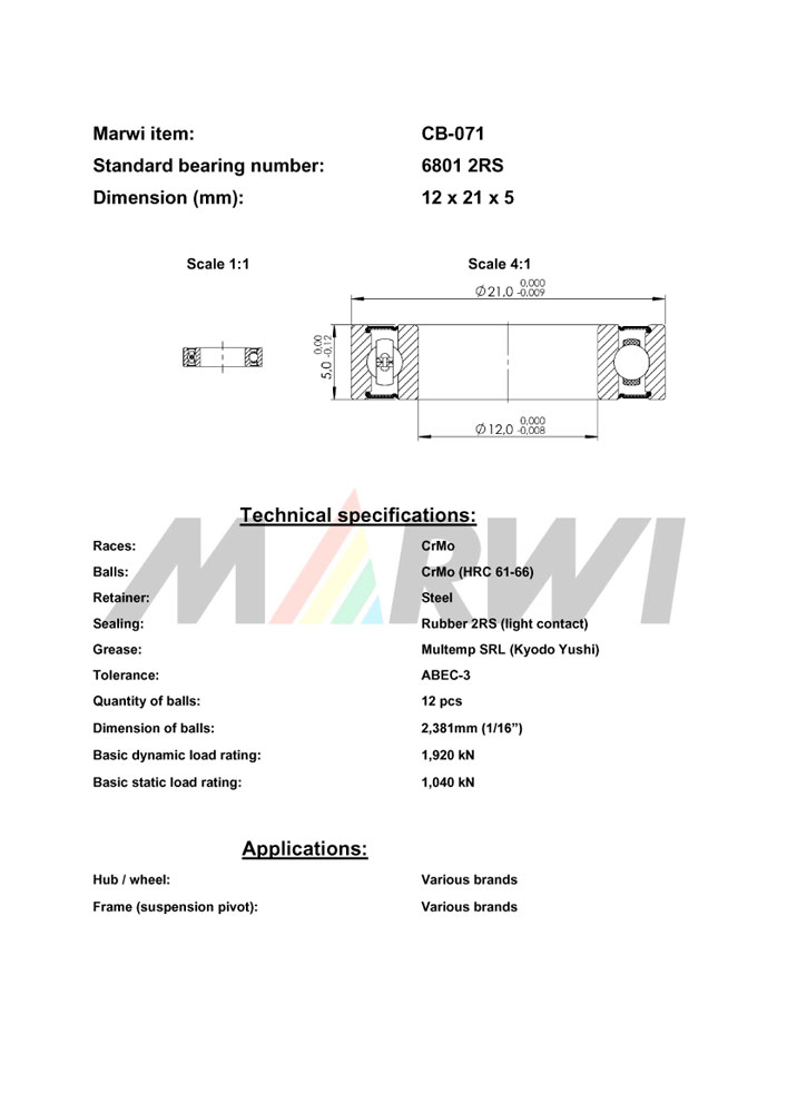 Union Kugellager, CB-071