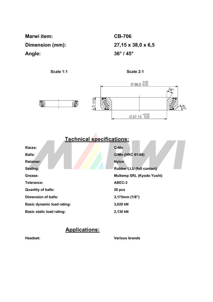 Union Kugellager, CB-706